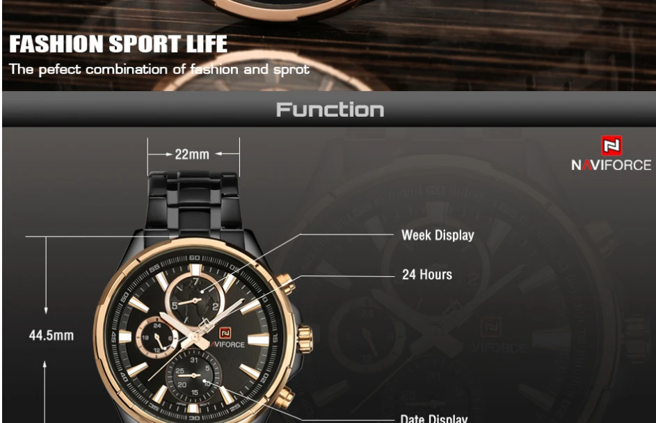 NaviForce Watch NF9089-Silver/RoseGold 3