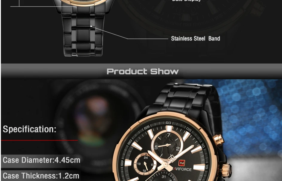 NaviForce Watch NF9089-Silver/RoseGold 4