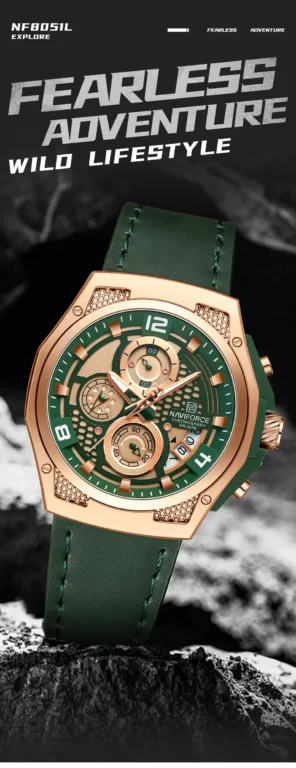 NaviForce Watch NF8051L-Green/Silver 1